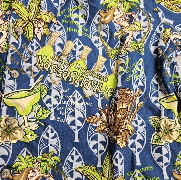 Jimmy Buffet's Margaritaville Men's XL Short Sleeve Button Down Shirt Tropical - Picture 3 of 11